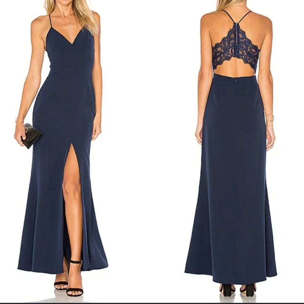 Lovers + Friends Navy Helena Gown - Size 6